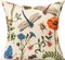 Set of 4 outdoor patio throw pillow covers in 18 x 18 inch size, featuring cheerful spring and summer garden floral designs, perfect for farmhouse style décor on outdoor furniture such as benches, chairs, swings, deep seats, beds, couches, and sofas
